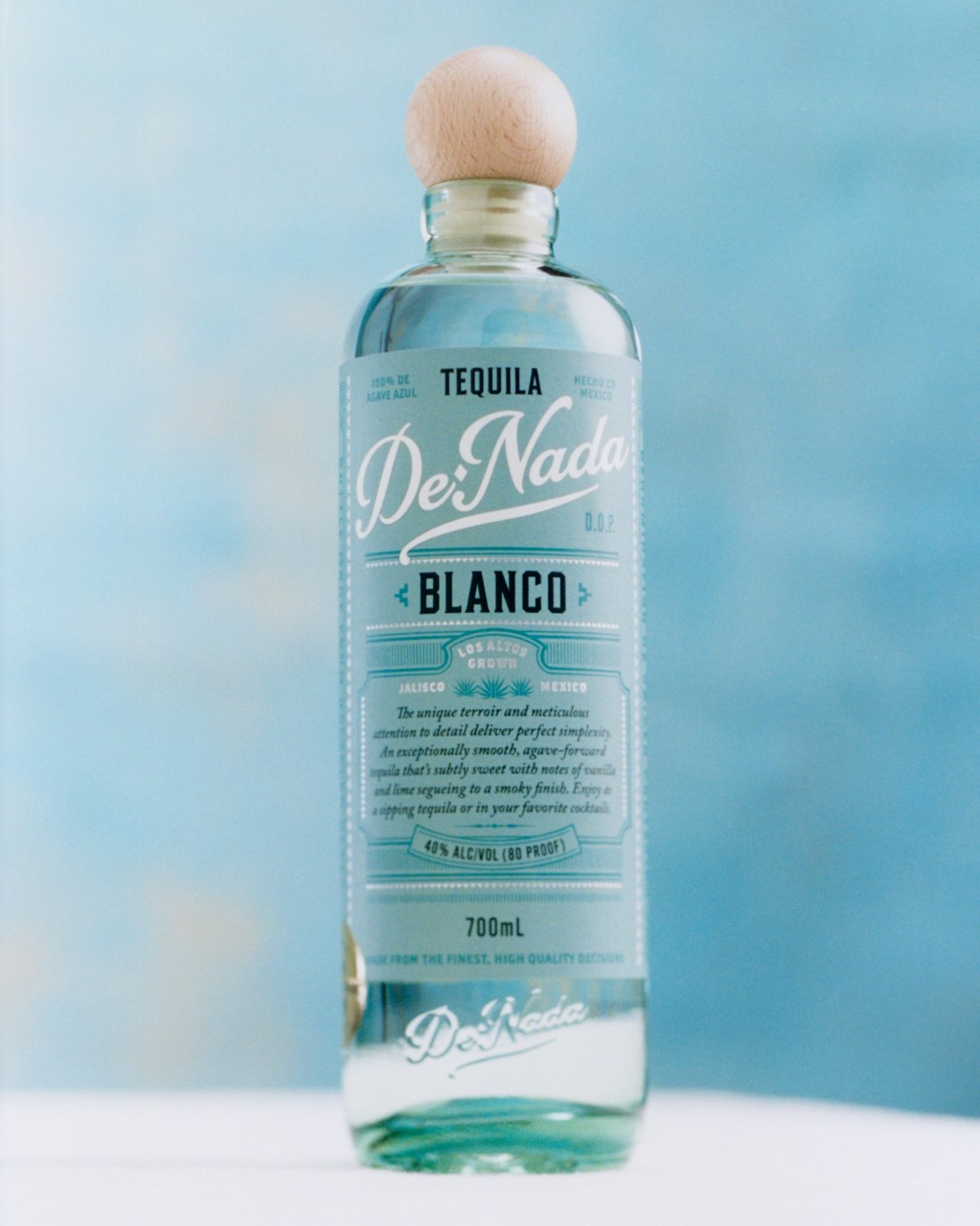 De Nada Blanco on a pale blue wall
